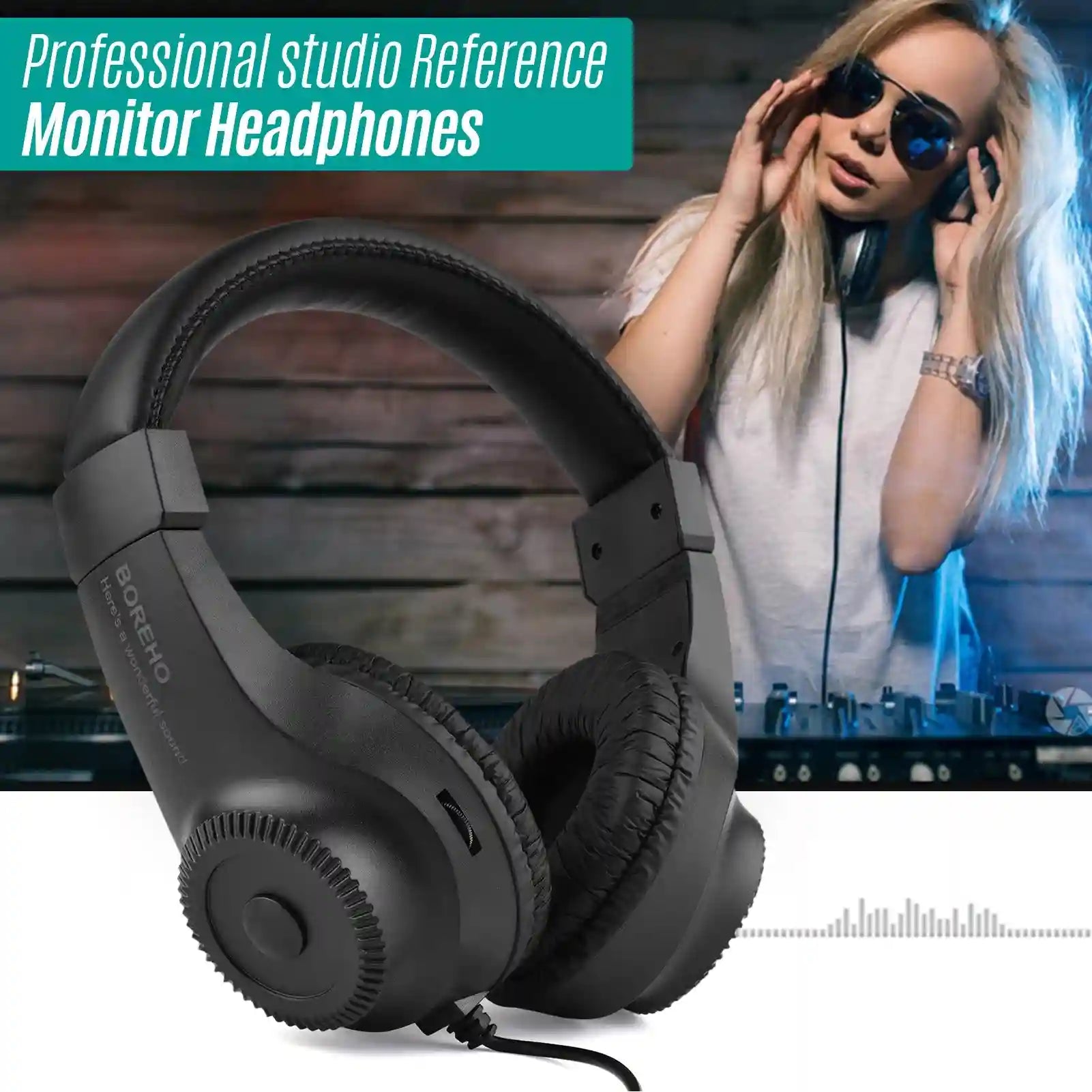 Wired Studio Monitor Headphones - 50mm Over-Ear Drivers for Precise Audio Tidesmit