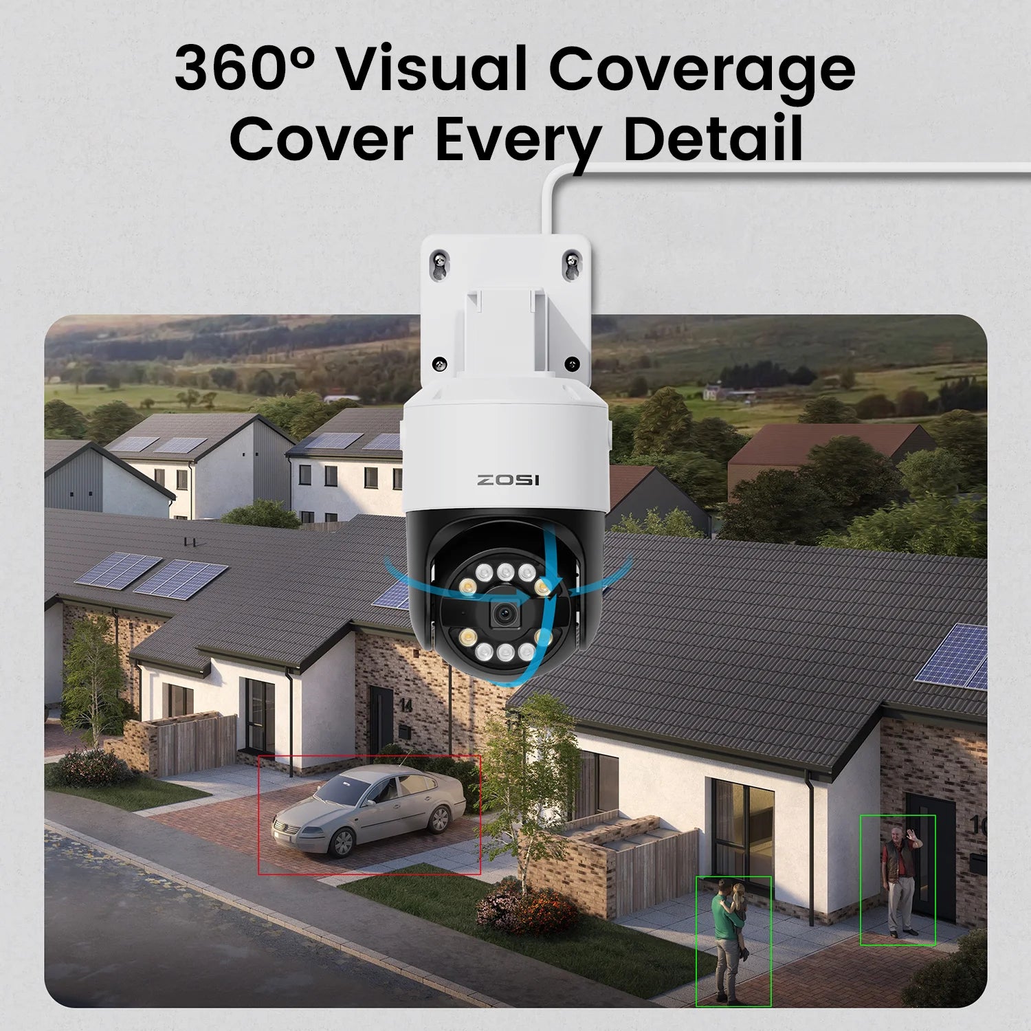 ZOSI C296 4K/3K PoE PTZ Security IP Camera Outdoor AI Detection Starlight Color Night Vision 8MP/5MP HD Video Surveillance Cam