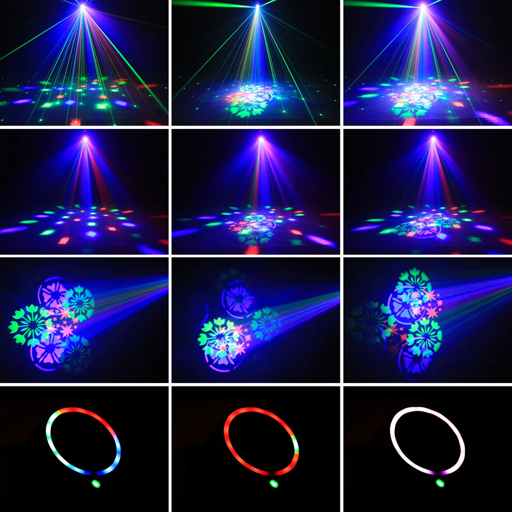 U'King Mini 30W Beam Pattern Moving Head Light RGB DMX Sound Activated Strobe Effect Stage Light for DJ Disco Party Christmas