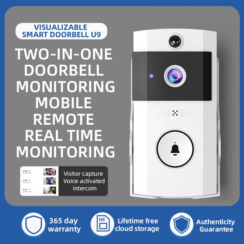 Wifivisual Doorbell Bell Camera Wireless Solar Charging Waterproof Night Vision Smart Home HD Doorbell Two-Way Intercom Voice