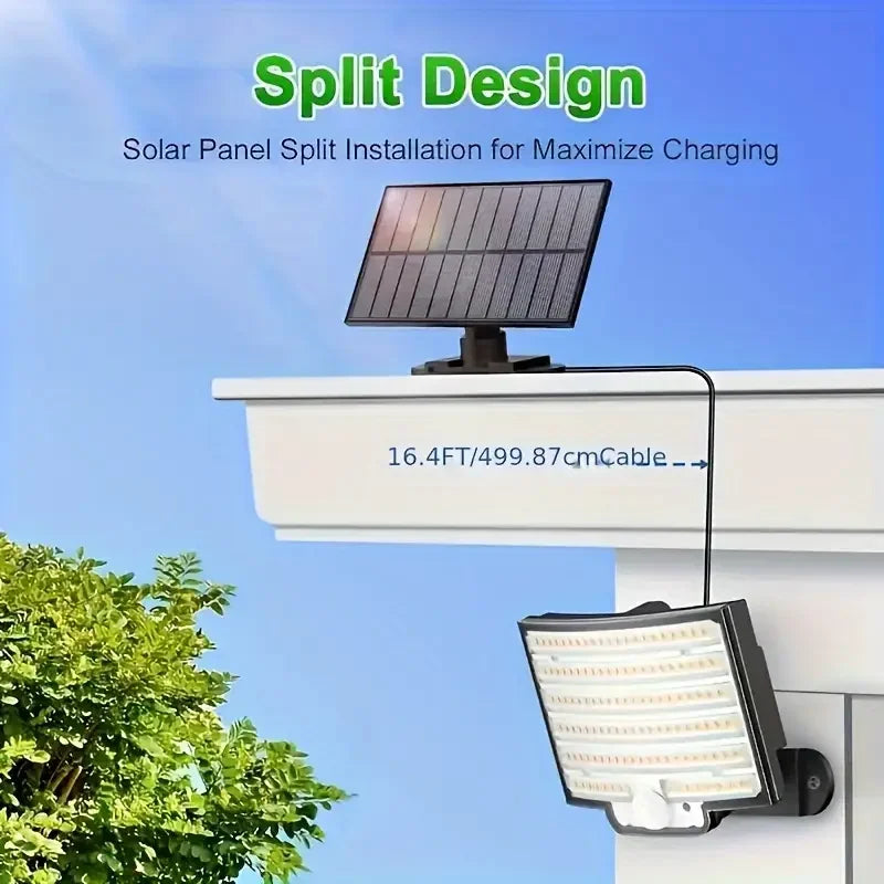 1PC/2PCS 252 LEDs Solar Powered Outdoor Lamp, Split Panel Solar Motion Sensor Security Flood Lamp, 3 Modes, IP65 Waterproof for Garden Yard Driveway Decor Lighting