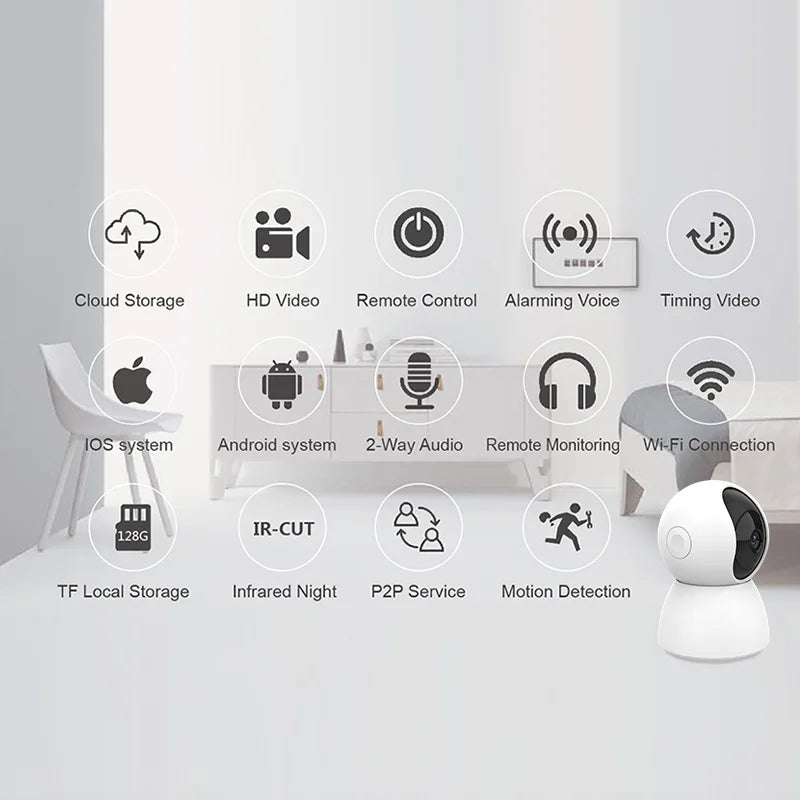 4MP 2K 400W Tuya Smart WiFi 355 IP Camera Indoor Wireless Surveillance Auto Tracking Human Home Security CCTV Baby Pet Monitor