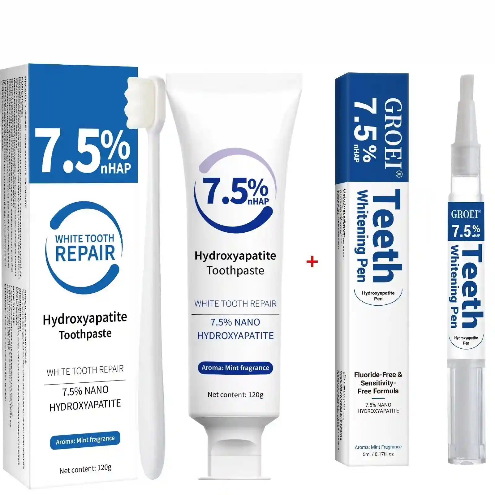 Tidesmit Hydroxyapatite Toothpaste and Whitening Pen for gentle stain removal and enamel repair oral care