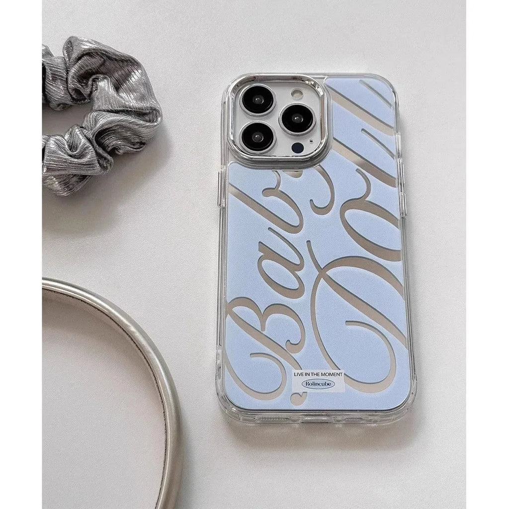 Mirror Phone Case for iPhone 16 Pro Max - Shock-Absorbing Blue Silver Finish Tidesmit