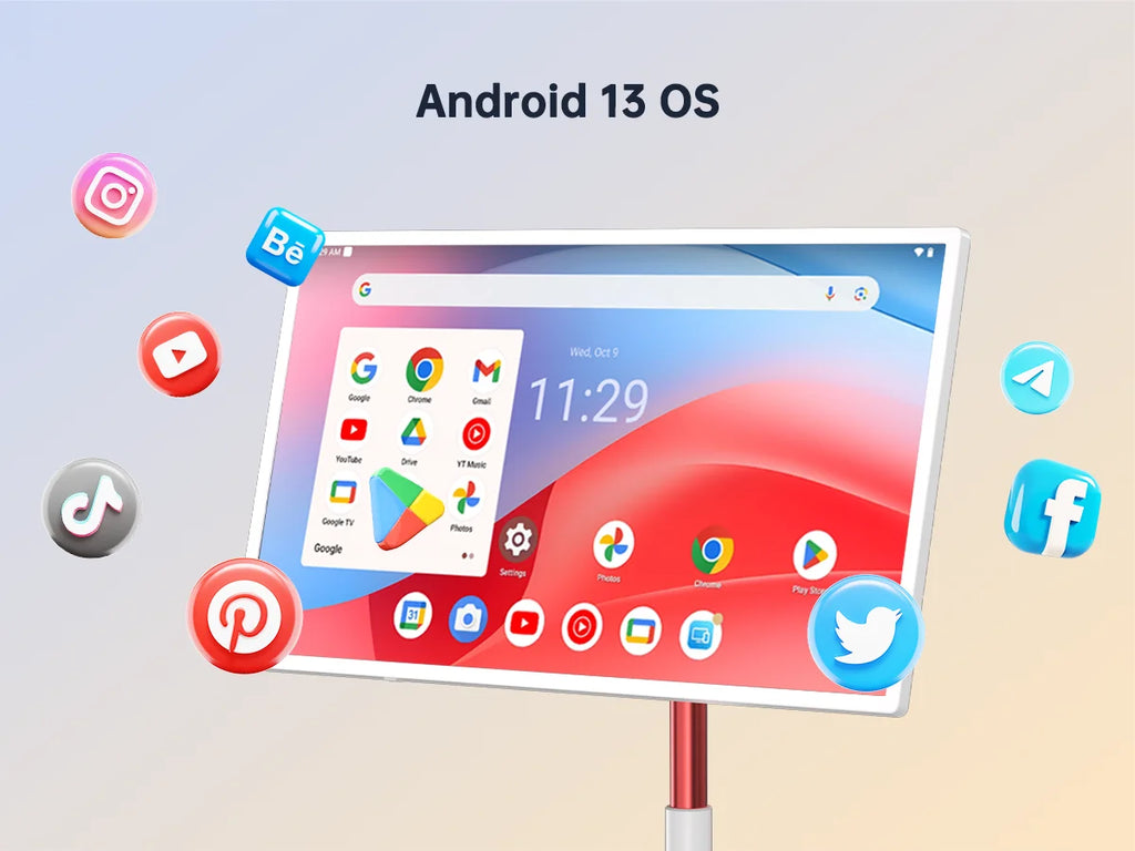 KTC 32 Inch MegPad 4K Touchscreen Smart Portable Monitor with Android 13 Google EDLA-Certified, 9500mAh Built-in Battery