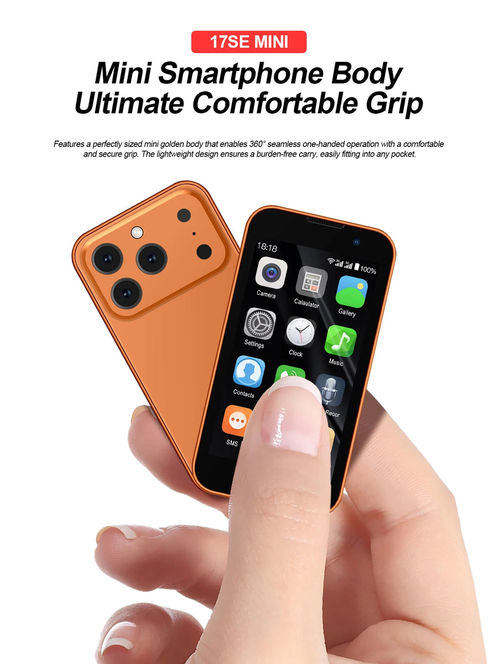NEW SERVO 17SE Mini Smartphone 3G WCDMA Android 9.0 Dual SIM Standby 2GB+16GB Wifi GPS Play Store Pocket Smart Phone 3.0 Display