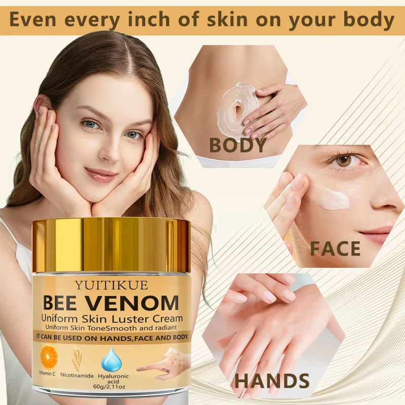 Nicotinamide Vitamin C Hyaluronic Acid Bee Venom Cream 60g Hydrating Smooth Bright Even Skin Tone Multi-use Face Body Lotion