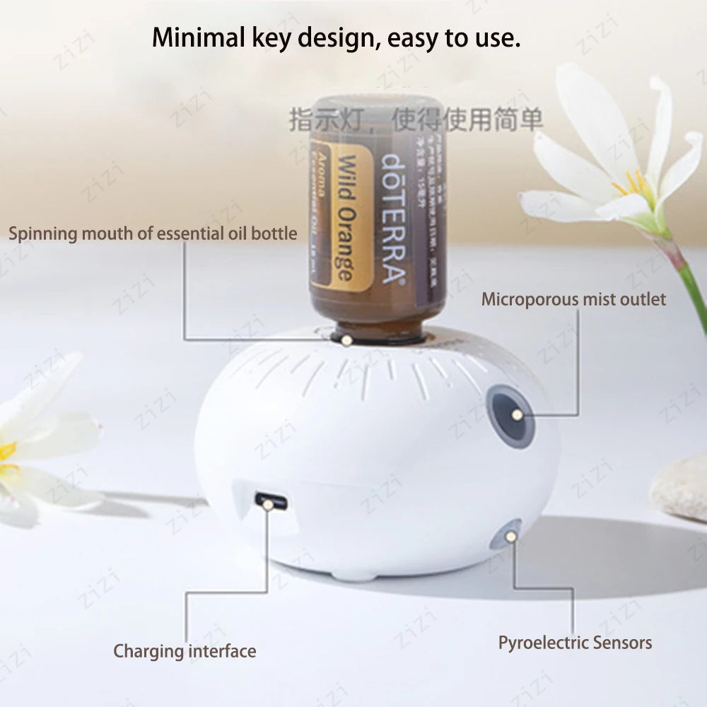 Pure Essential Oil Bubble Waterless Aromatherapy Machine Wireless Induction Portable Atomization Aromatherapy Machine