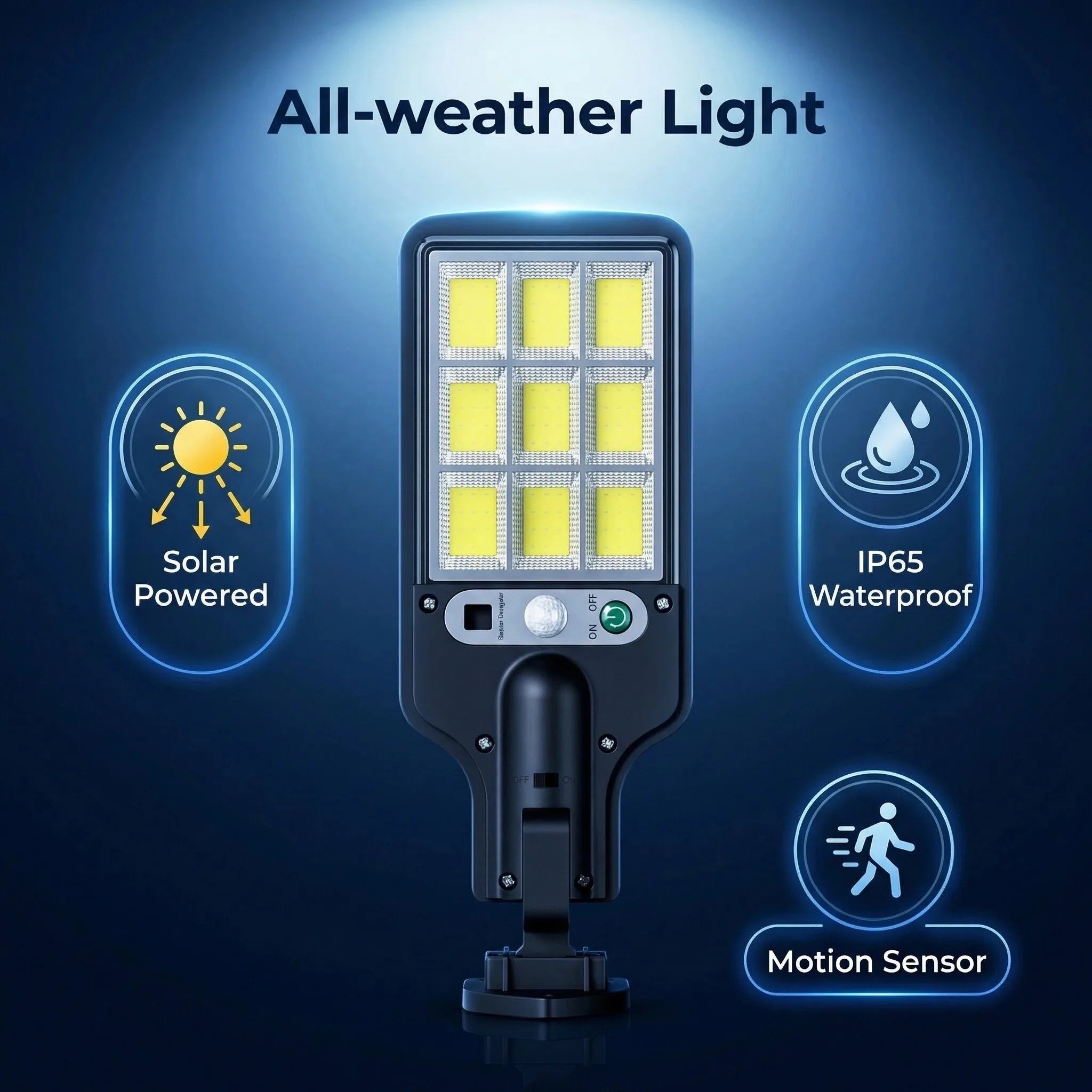 Solar Outdoor LED Wall Light Human Body Motion Sensor 3 Modes IP65 Waterproof Solar Garden Lamp Auto Charging Waterproof Outdoor Street Lantern for Yard Courtyard Garage Terrace Patio Home Exterior Decor Security Night Light