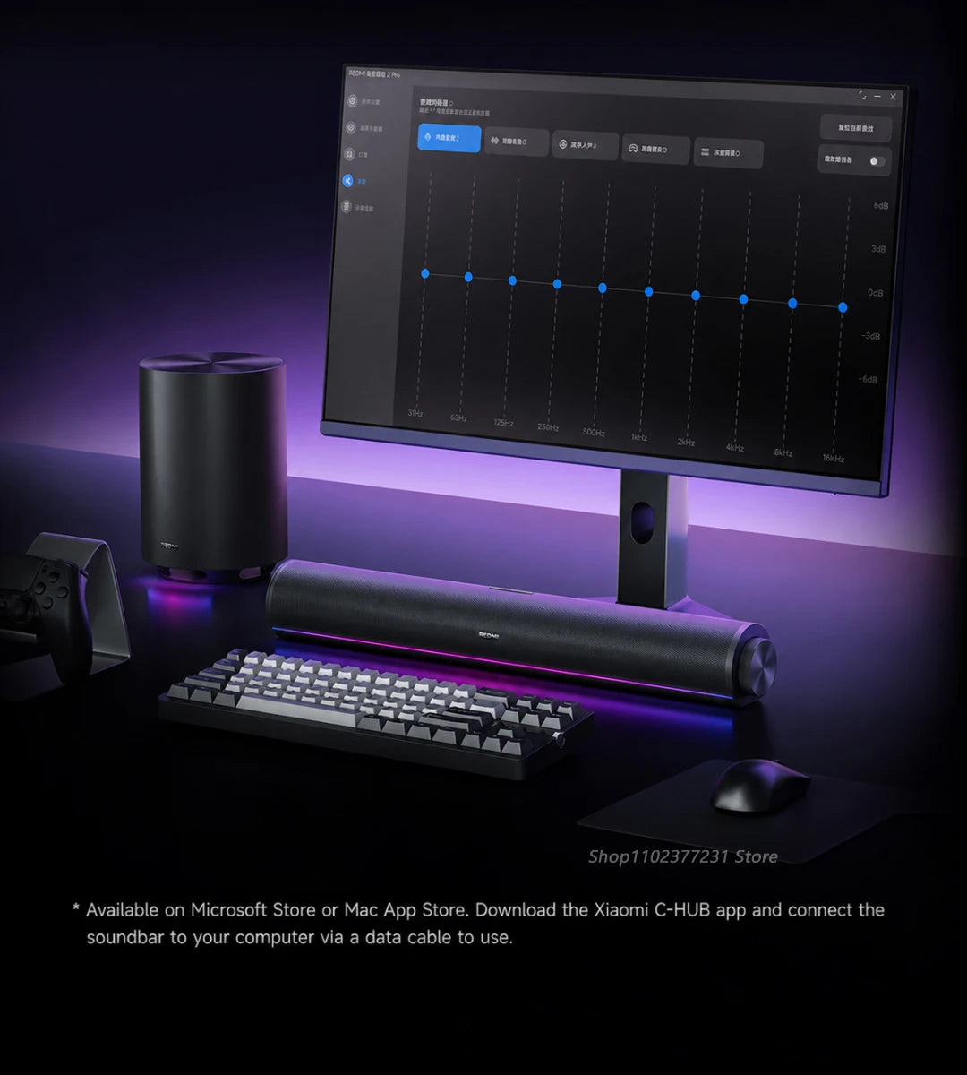 NEW Mijia REDMI Computer Speaker 2 Pro Four-Unit Two-Channel Stereo RGB Ambient Light Bluetooth 5.0 Built-in Microphone CN