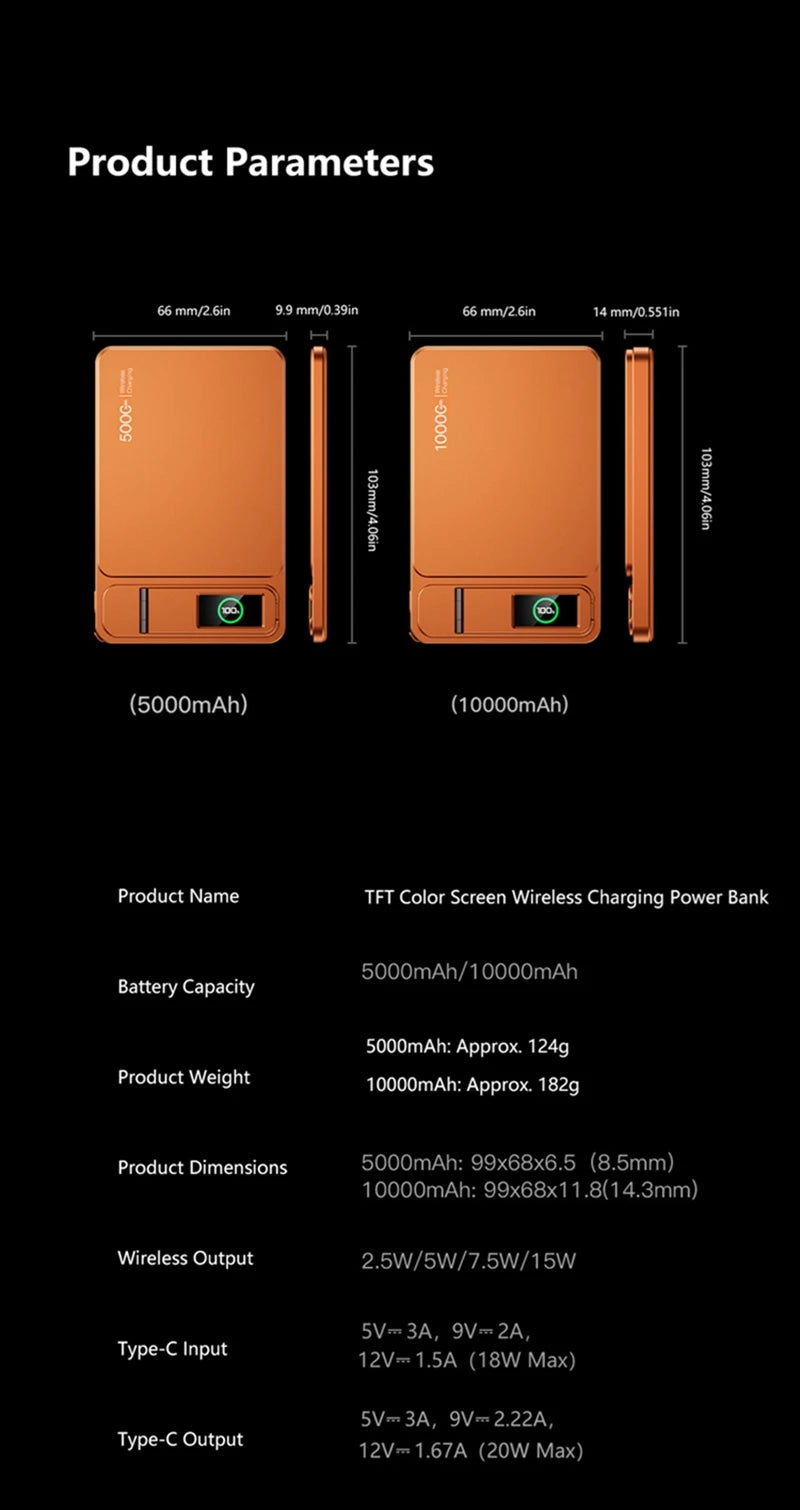 Magnetic Wireless Power Bank 10000mAh for iPhone with PD Fast Charging Tidesmit