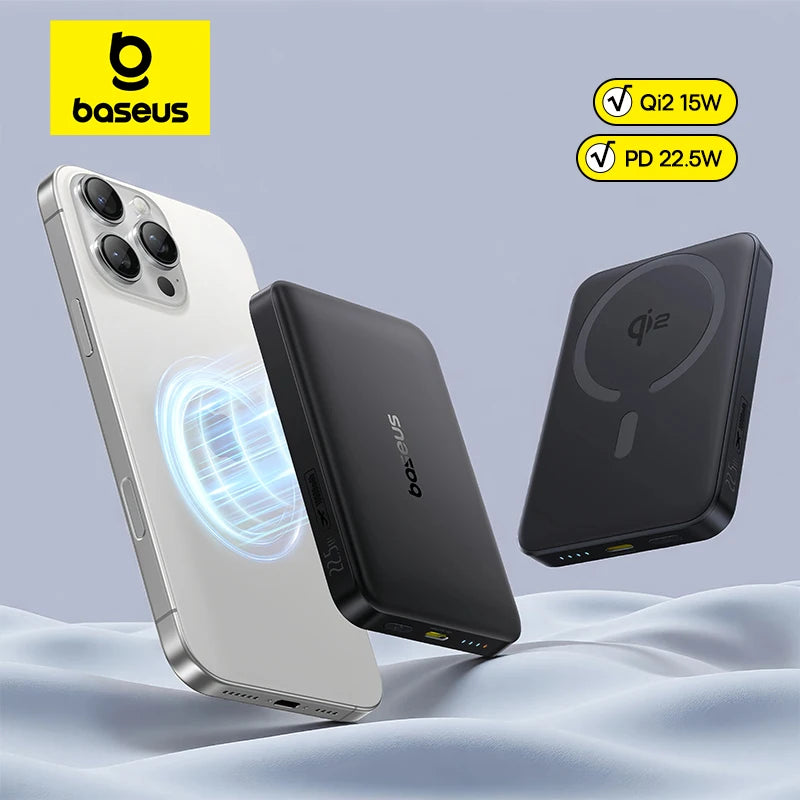 Magnetic Power Bank 10000mAh 15W Qi2 Wireless Fast Charger Tidesmit