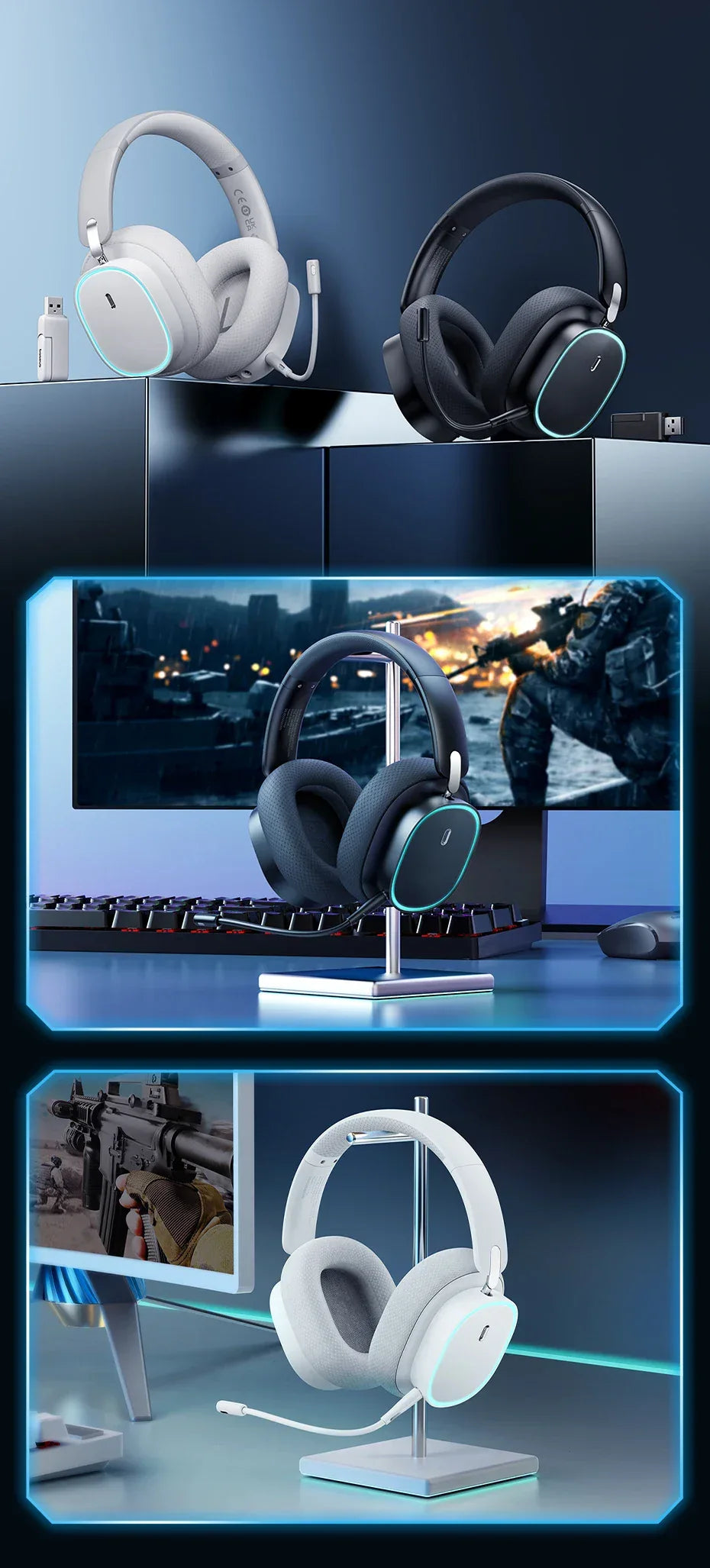 Wireless Gaming Headset Bluetooth 5.3 40mm Driver Tidesmit 01 Tidesmit