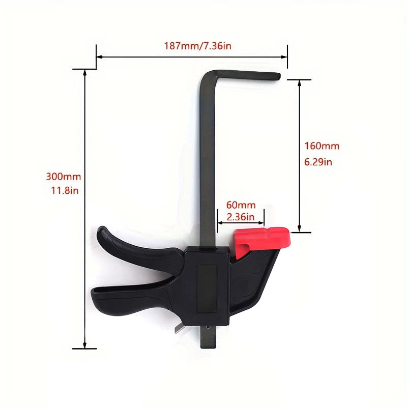 2Pc Bar Clamps Quick Release F Clip for Tracksaw Clamp Track Clip Desktop Hole Table Clip for Guide Rail Woodworking Tools