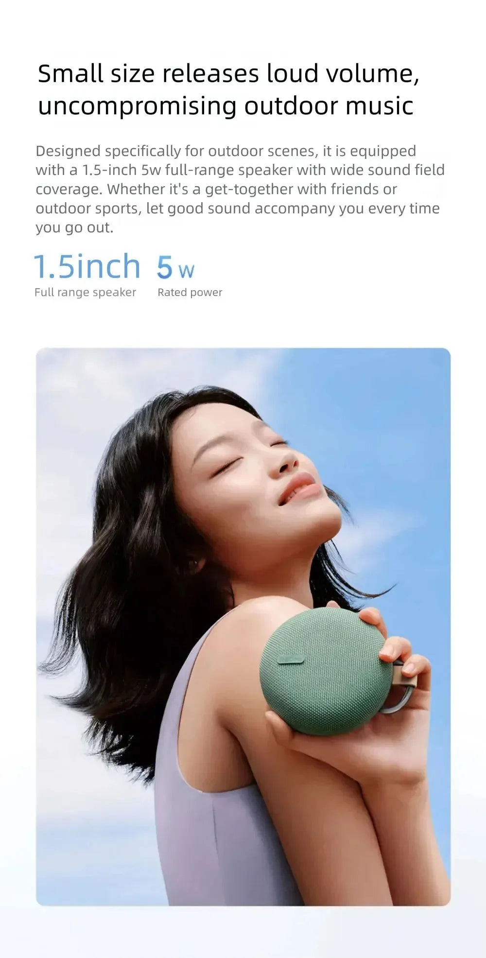 REDMI Bluetooth Speaker 2 Compact size, powerful sound, lightweight and portable for outdoor use CN.