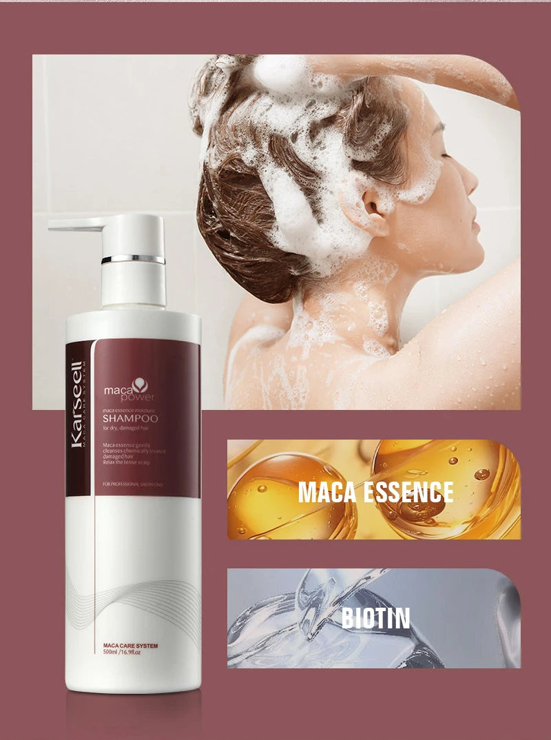 Karseell 500ml Argan Oil Shampoo Herbal Extract Moisturizing Smooth Shampoo for Dry and Damaged Hair