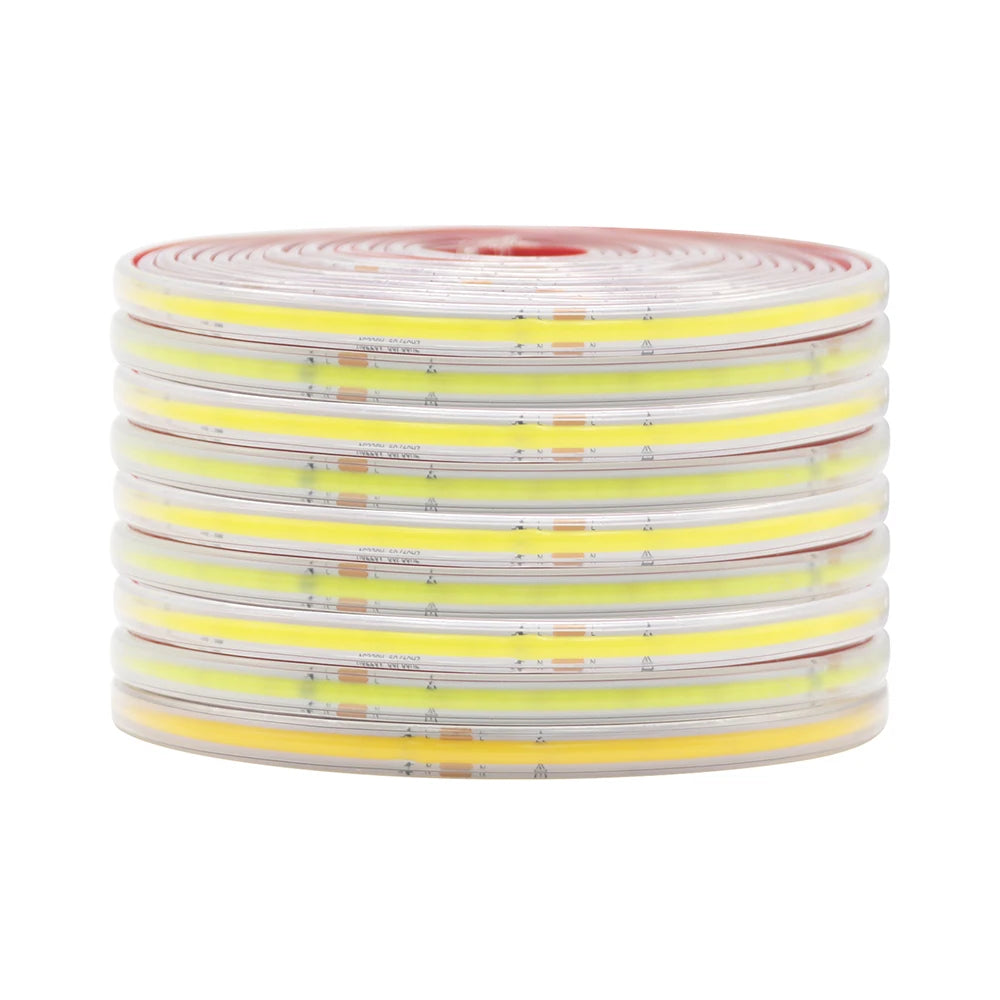220V 10 Colors Dimmable COB LED Strip Light 240 LEDs Flexible Tape Dimmer EU Power Plug Kit TV Night Lights Home Linear Lighting
