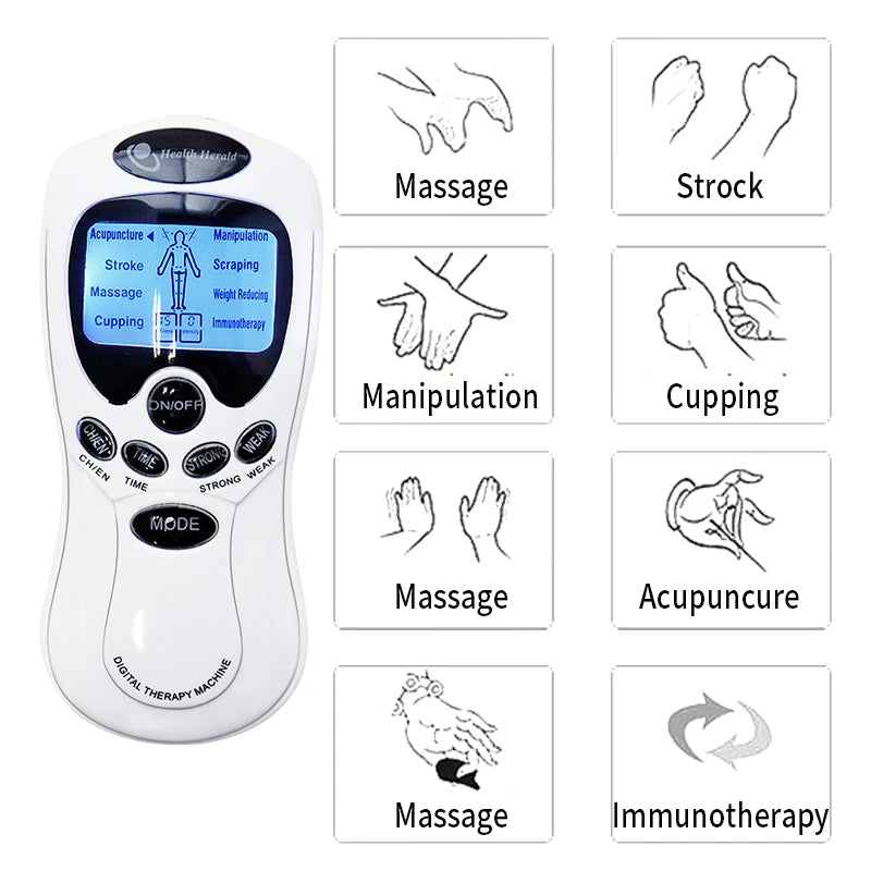 TENS Unit Muscle Stimulator - Portable Pain Relief Massager by Tidesmit Relaxation Treatment Tidesmit
