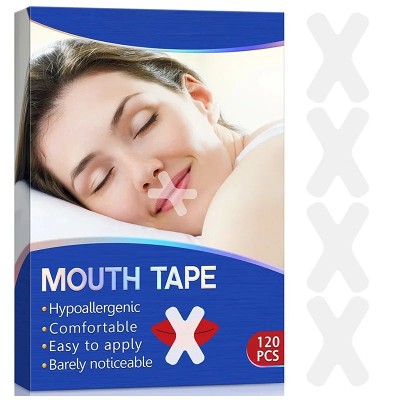 120PCS sleeping mouth tapeAdult Night Sleep Anti snore Improve Nose better Breathing Patch Mouth Correction Orthosis Tape SMZH09