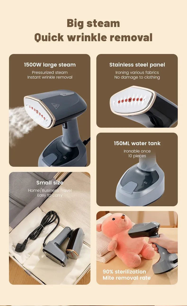 HOMEFISH Mini Portable Garment Steamer 220V EU Plug