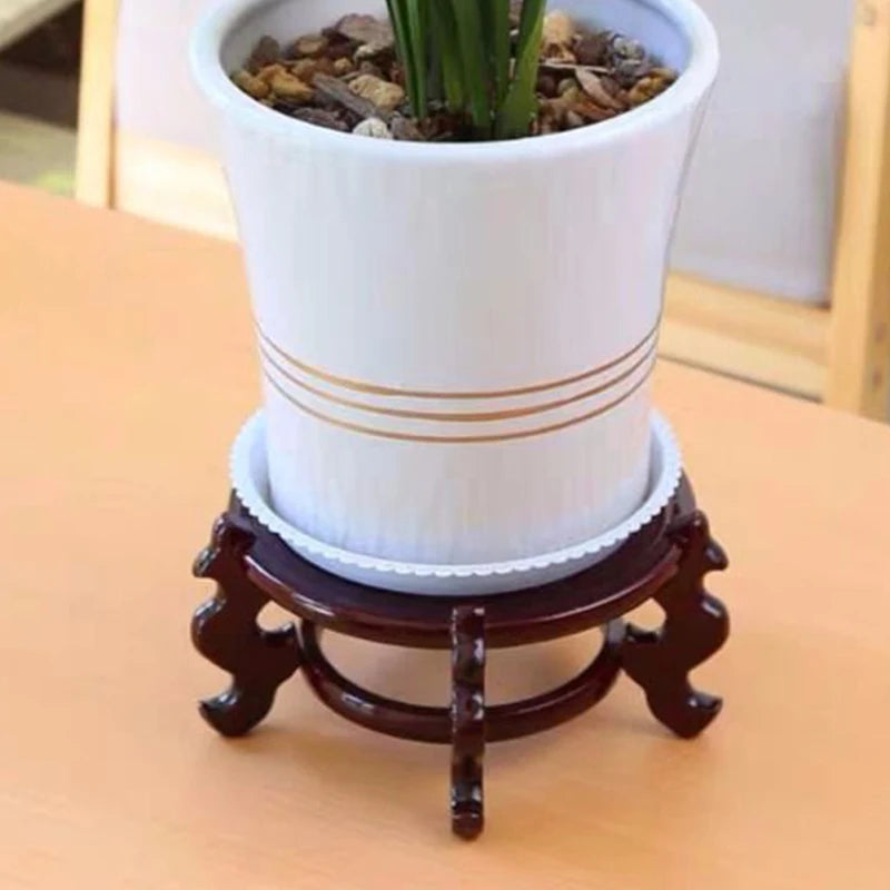 Rustic Wooden Flowerpot Base Plant Stand Vase Display Fish Bowl Riser Potted Plant Bases Desktop Plant Riser Gardening Planter