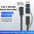 VR Link Cable 5M for Meta Quest 3 and Pico 4 - High-Speed 5Gbps USB-C 2 in 1 VR Link 5M China Mainland Tidesmit