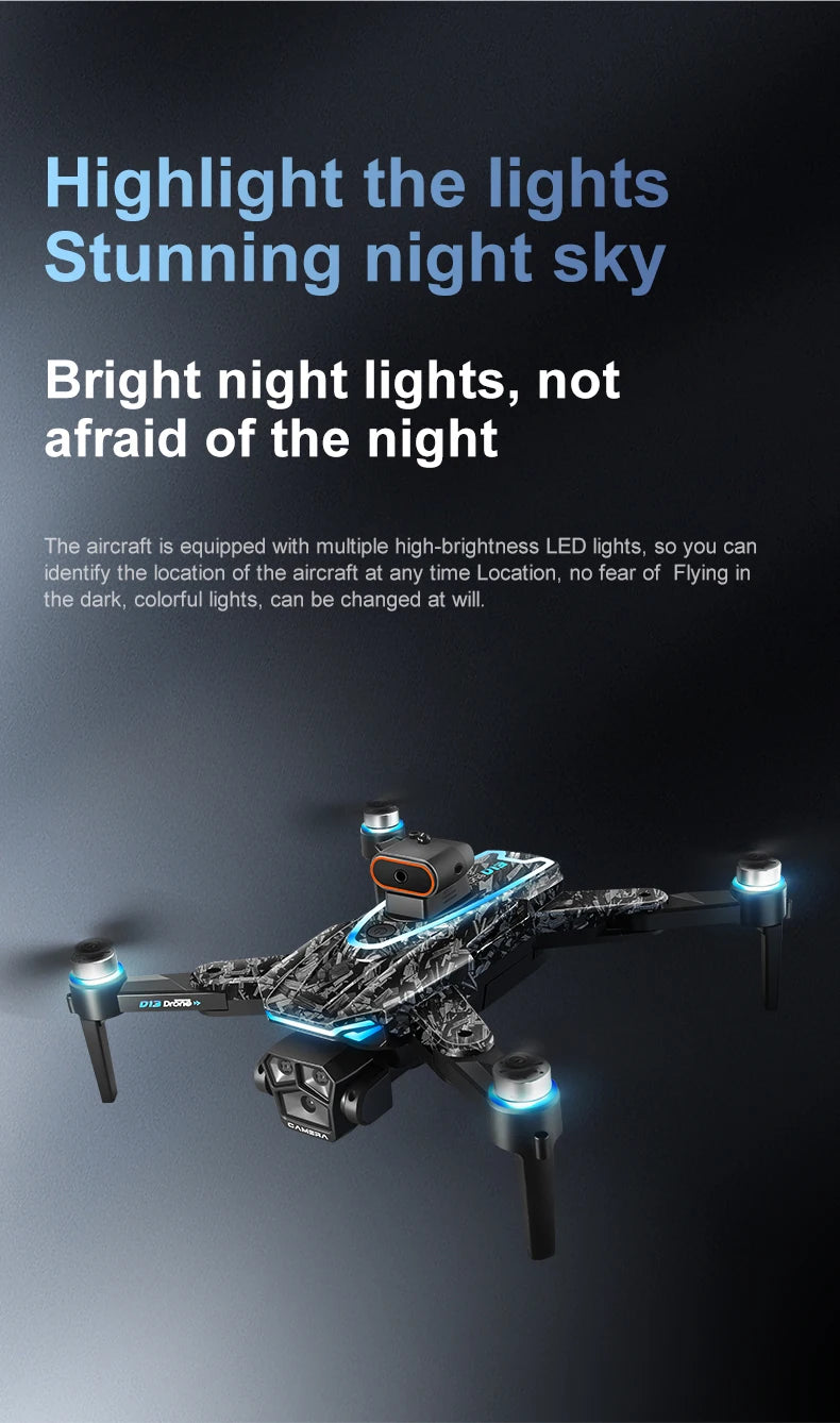 4K RC Camera Drone - D13 Foldable GPS Quadcopter with Obstacle Avoidance Tidesmit