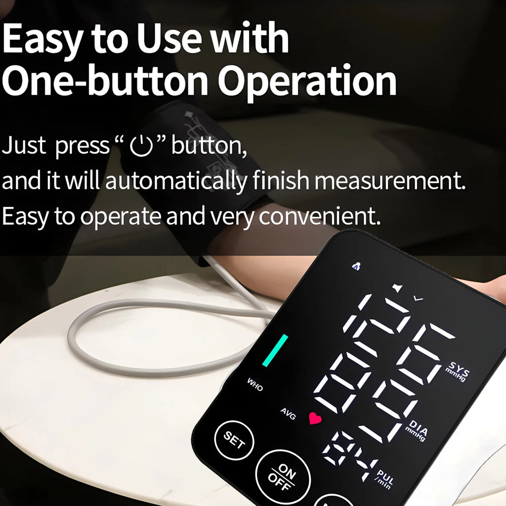Blood Pressure Machine, Automatic Digital Upper Arm Blood Pressure Monitor with Adjustable Large Cuff
