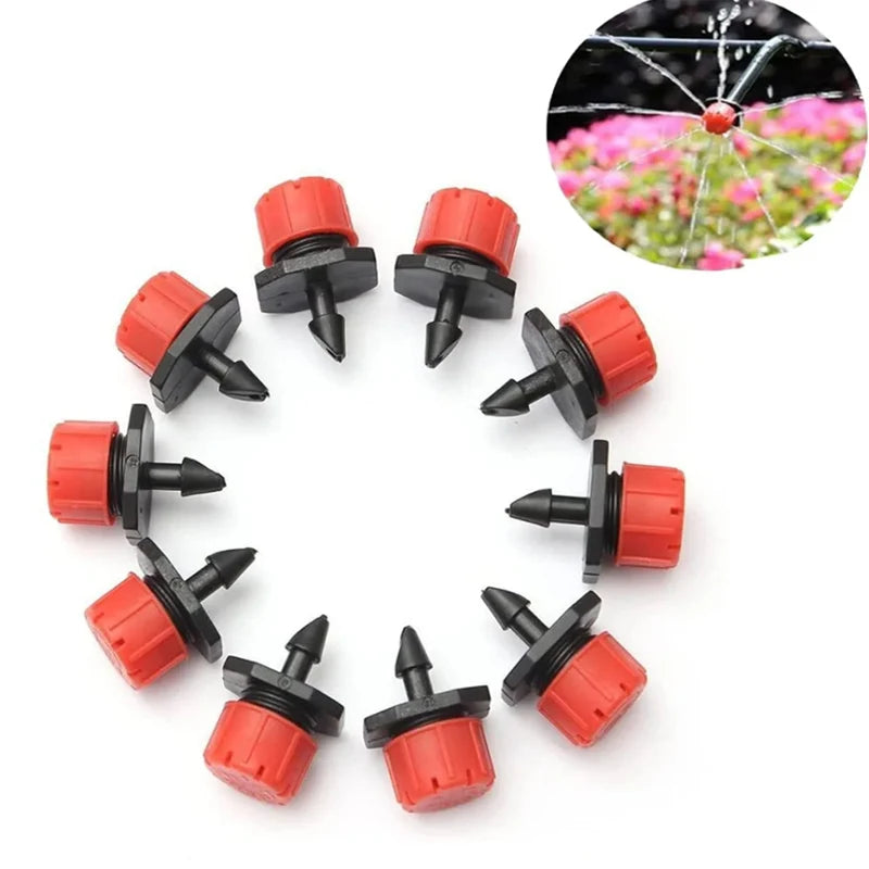ZK Water Saving Drip Irrigation Kit, 8-Hole Drip Atomizing Nozzle, 4/7 Tubing, C Y Stake for Garden Farm Multi-Scenario Watering