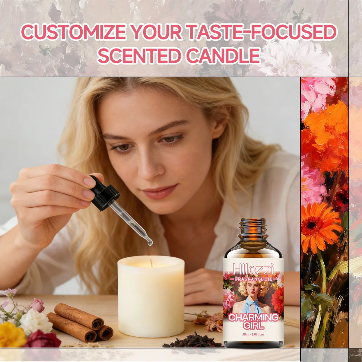 CHARMING GIRL FRAGRANCE OIL: For aromatherapy, diffusing, fargrance and candle Scented Candle.