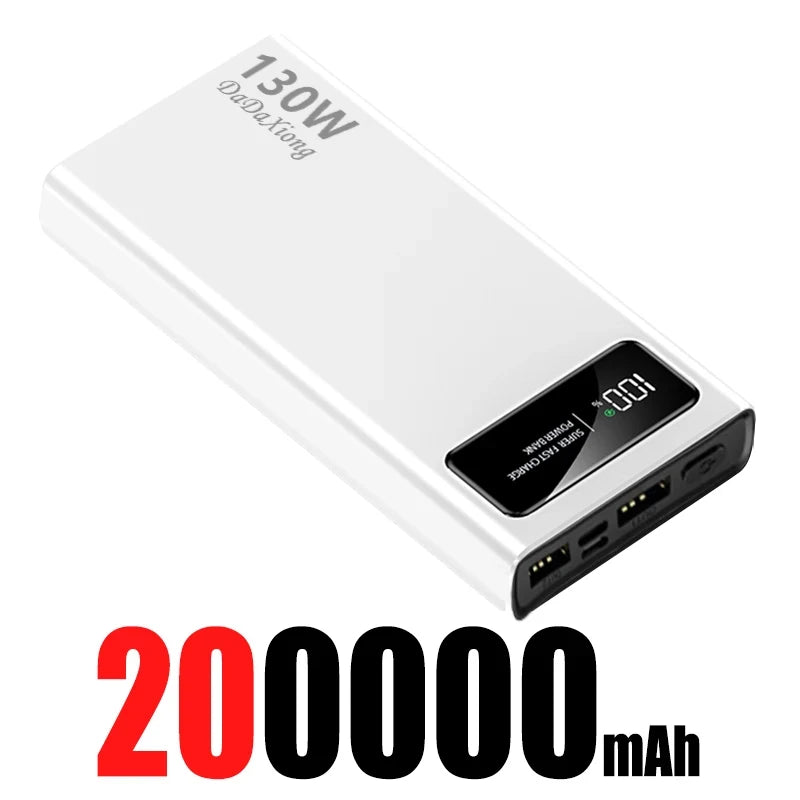 200000mAh Fast Charging Power Bank | 130W PD Portable Battery White 200000mAh Above 100000mAh Tidesmit