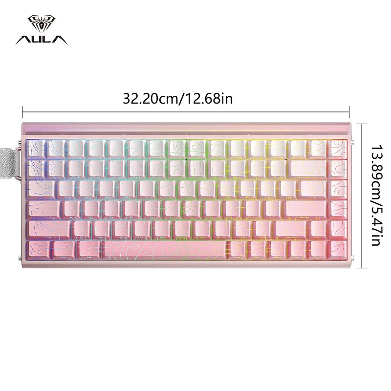 AULA HERO84 HE Magnetic Switch Wired Mechanical Keyboard RGB Music Rhythm 8K Return Rate Keyboard Computer Accessorie for Gamer