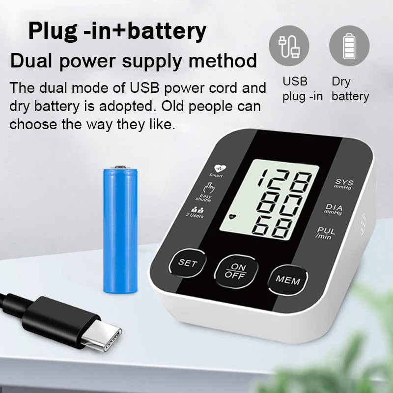 Voice BP Sphygmomanometer Heart Rate Pulse Tonometer Russian / Arabic / Spanish / Portuguese Voice Arm Blood Pressure Monitor