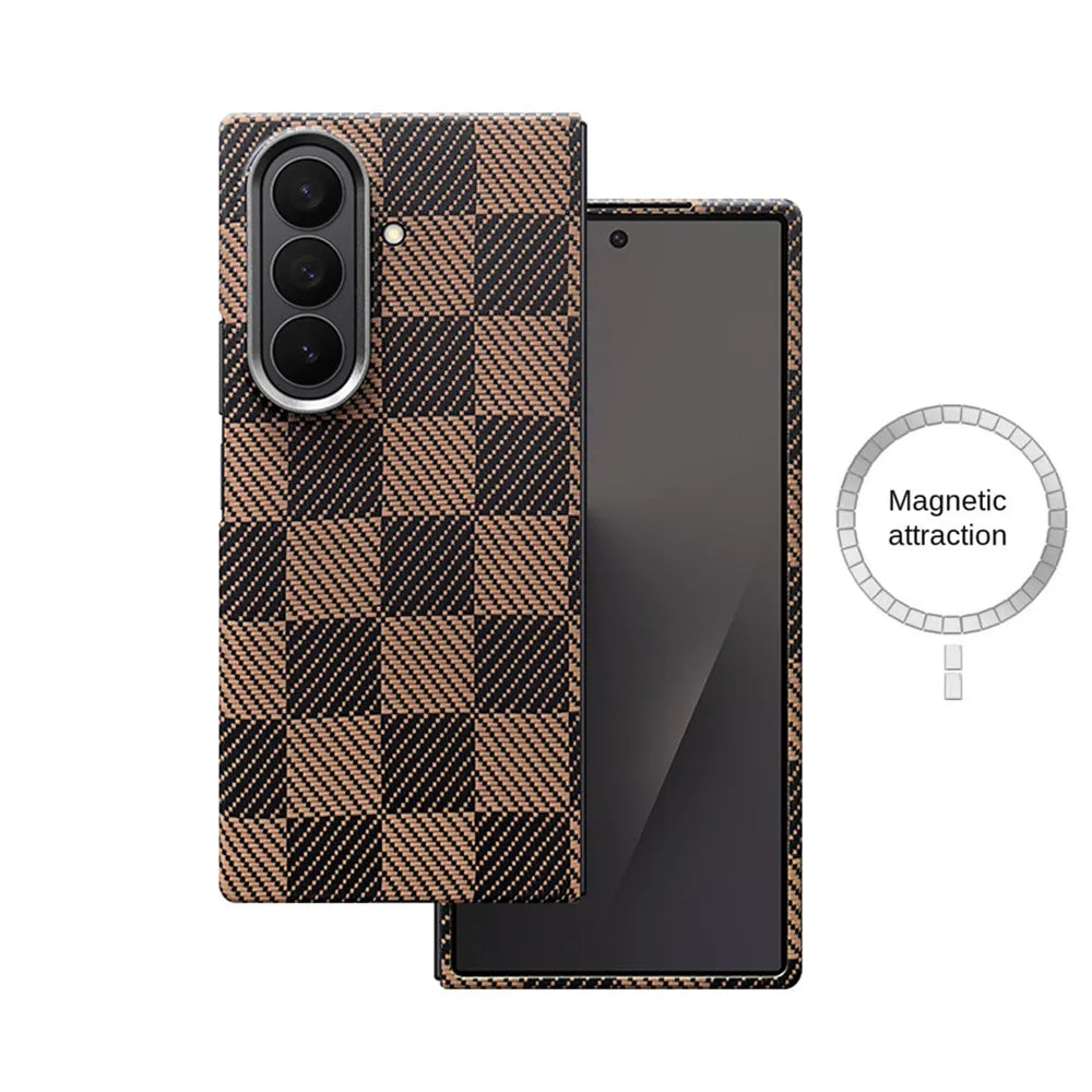 Samsung Galaxy Z Fold 7 Aramid Carbon Fiber Case - Slim Military Grade Protection BN Grids Galaxy Z Fold7 Tidesmit
