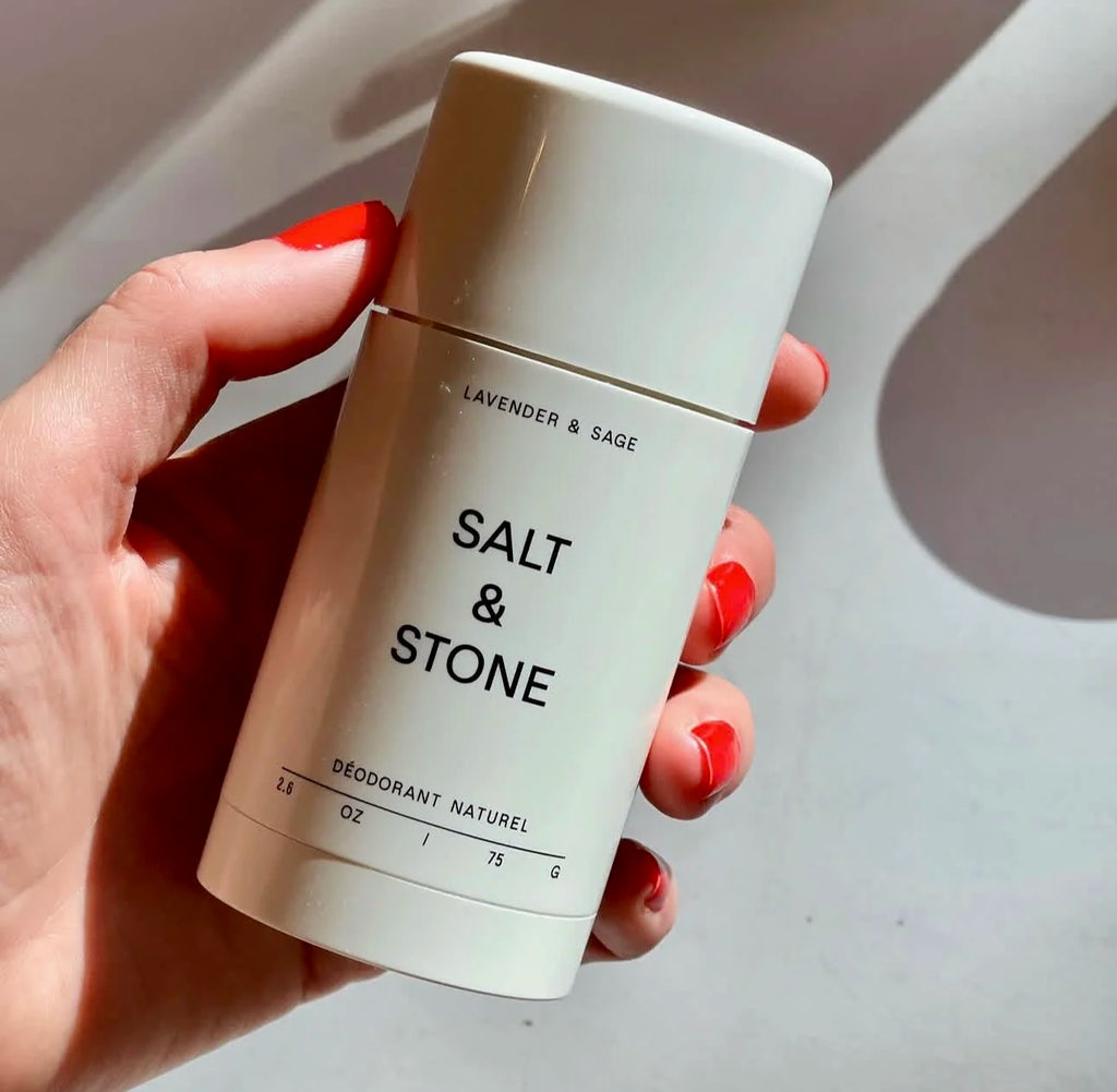 SALT & STONE Black Rose, Oud, Neroli, and Basil natural deodorant stick for unisex odor control by Tidesmit.