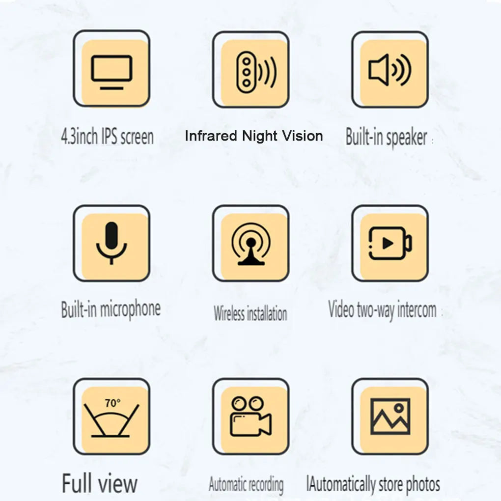 Wireless intercom Doorbell HD Night Vision 4.3in lPs screen Waterproof Visual Doorbell camera smart Home security Video By Bell