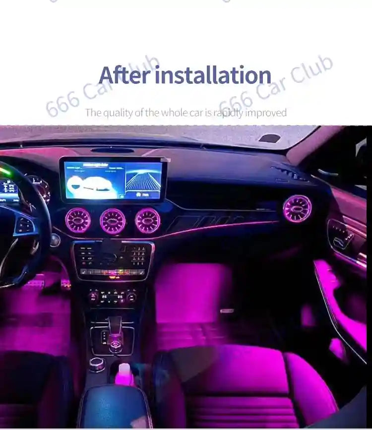 Mercedes-Benz Ambient LED Turbine Vents, 12-Color Interior Lighting Kit Tidesmit