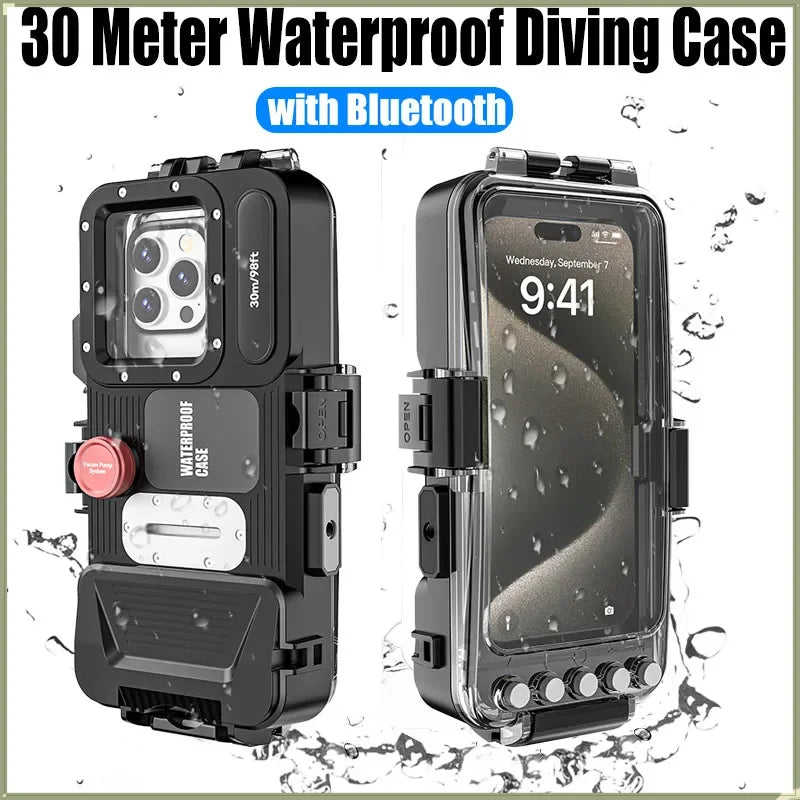 Underwater Phone Case 30m for iPhone & Samsung - Black Military-Grade Protection Tidesmit