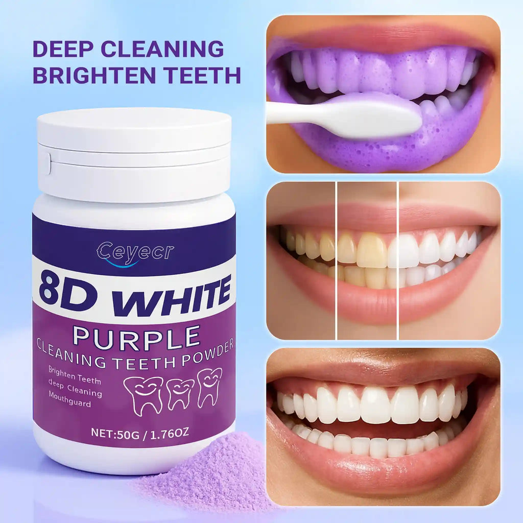 Tidesmit 8D teeth whitening powder for deep cleaning and fresh breath, 50g dental care formula