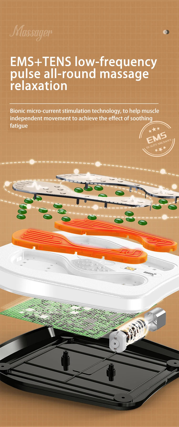 Vibration Foot Massager with Heat and Remote | Tidesmit Wellness Tool Relaxation Treatment Tidesmit