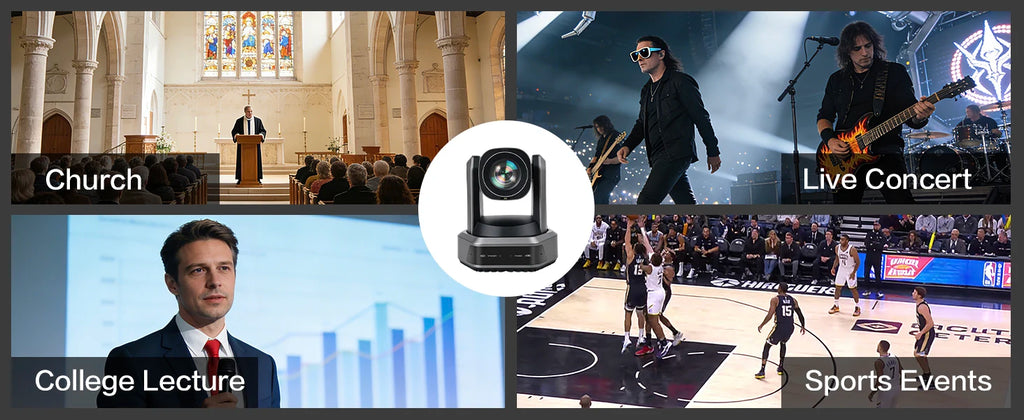 Runpu 4K 60fps NDI PTZ Camera 20x 30x Optical Zoom IP LIve Streaming PTZ Camera AI Auto-Tracking 3G-SDI LAN USB PoE for Church