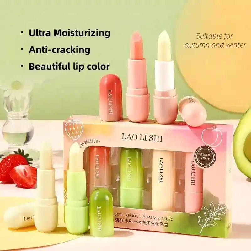 Moisturizing Lip Balm Set - 4 Nourishing Fruit Scents, 3.5g Each Lip Care Tidesmit