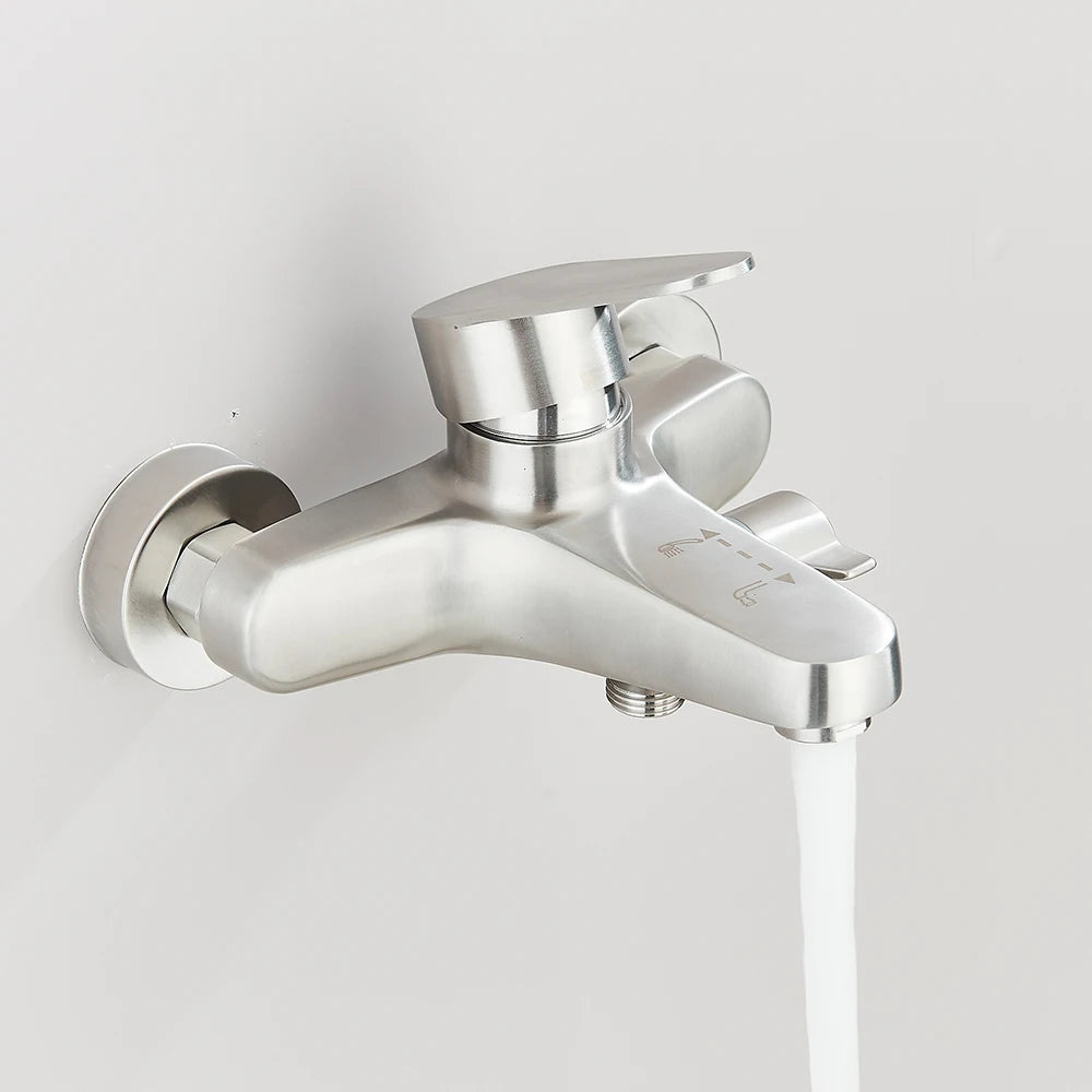 Bathroom Hot and Cold Water Mixers Wall Mounted Single Handle Bathtub Faucet