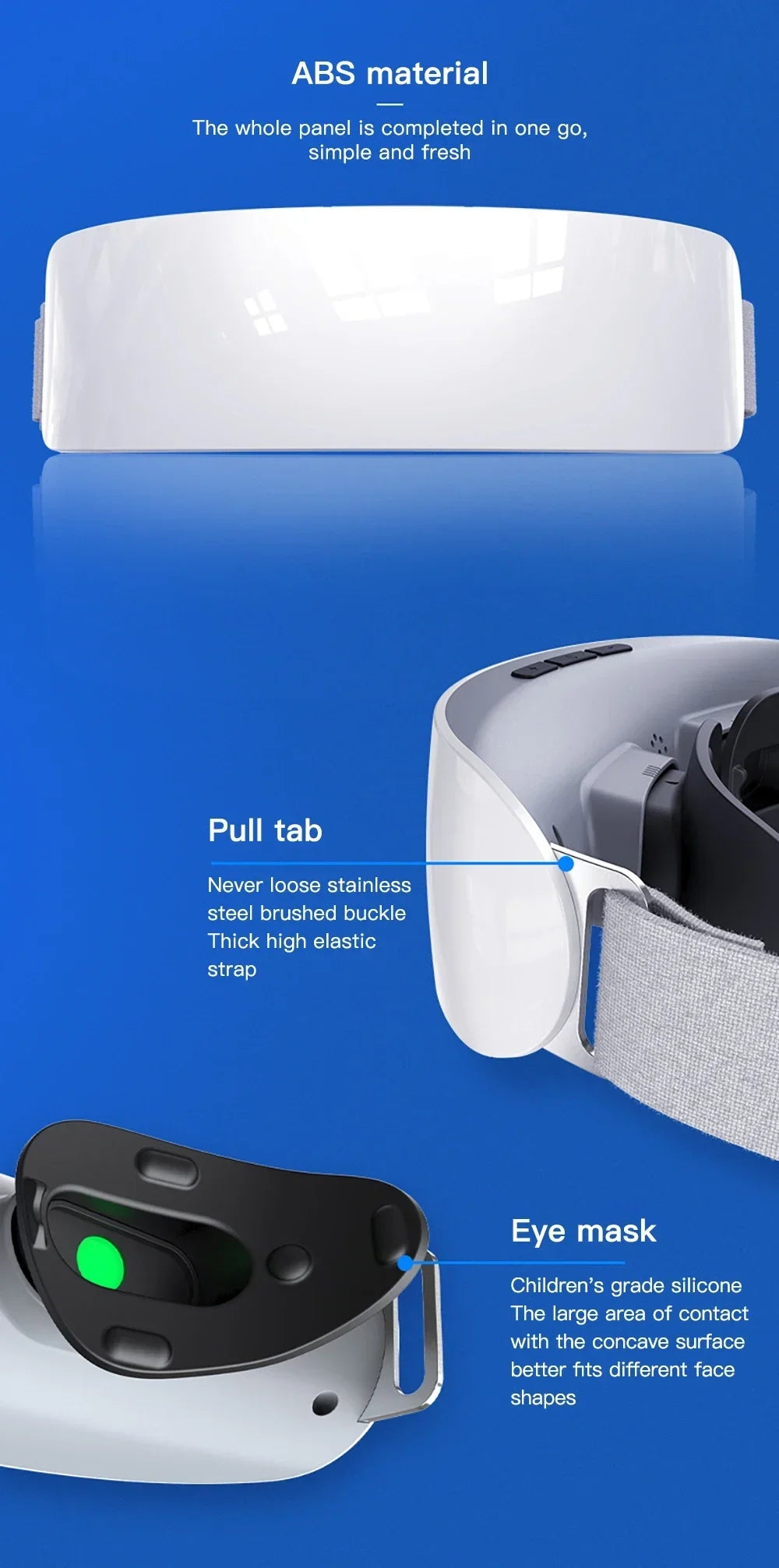 Eye Massage Mask for Vision Recovery | Portable EMS Wellness Device White Relaxation Treatment Tidesmit
