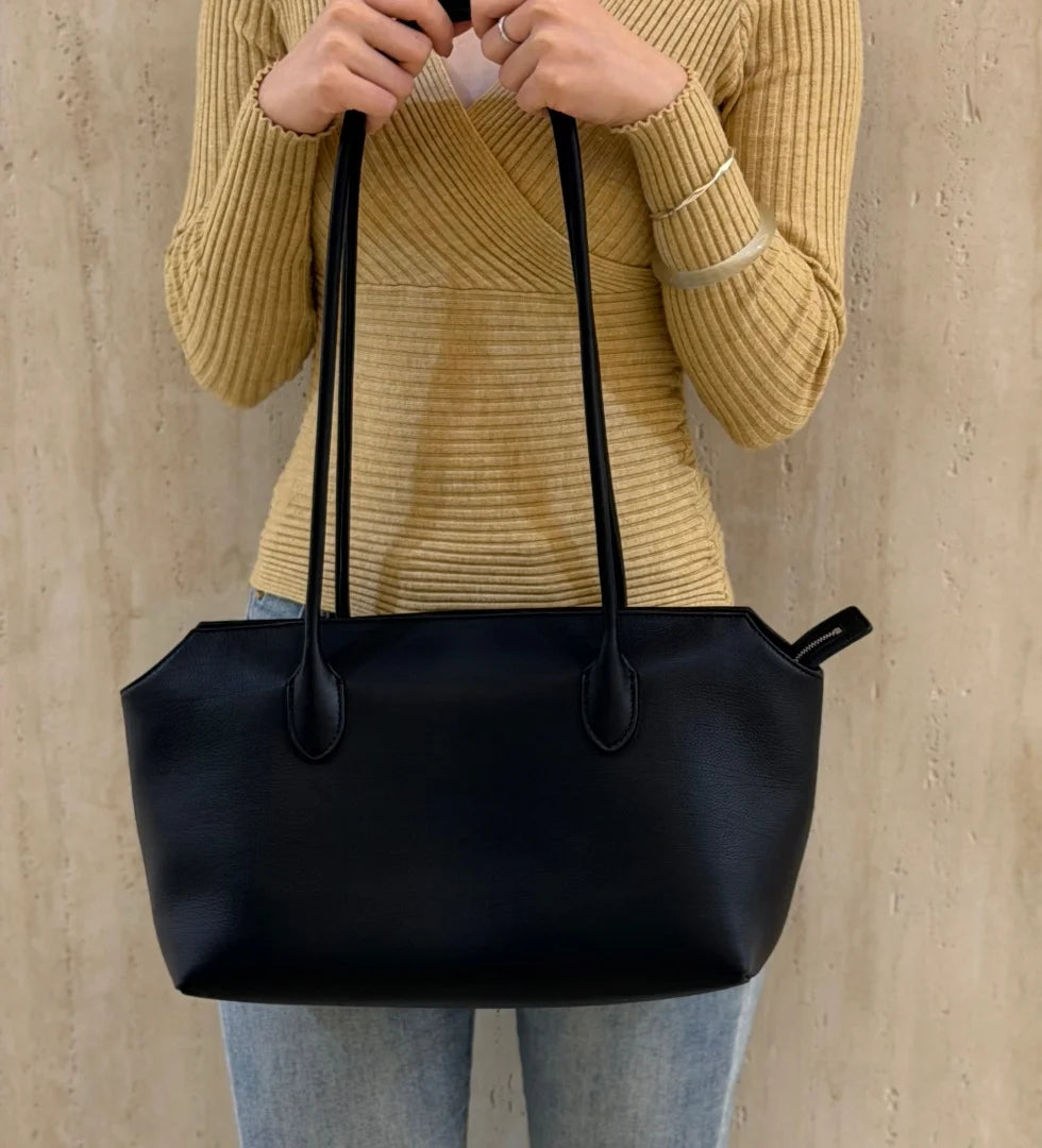 2026 new cow spine leather large capacity shoulder bag, leather handbag, commuting leather women's bag, high-end customized vers