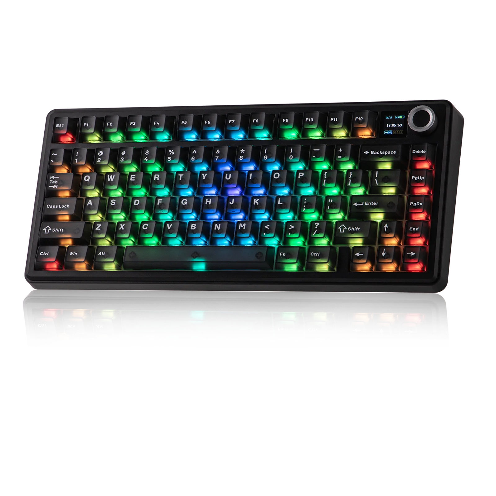 EPOMAKER X AULA F75 MAX Compact 75% ANSI Layout Wired/Bluetooth/2.4GHz Wireless Mechanical Keyboard with TFT Screen and a Knob