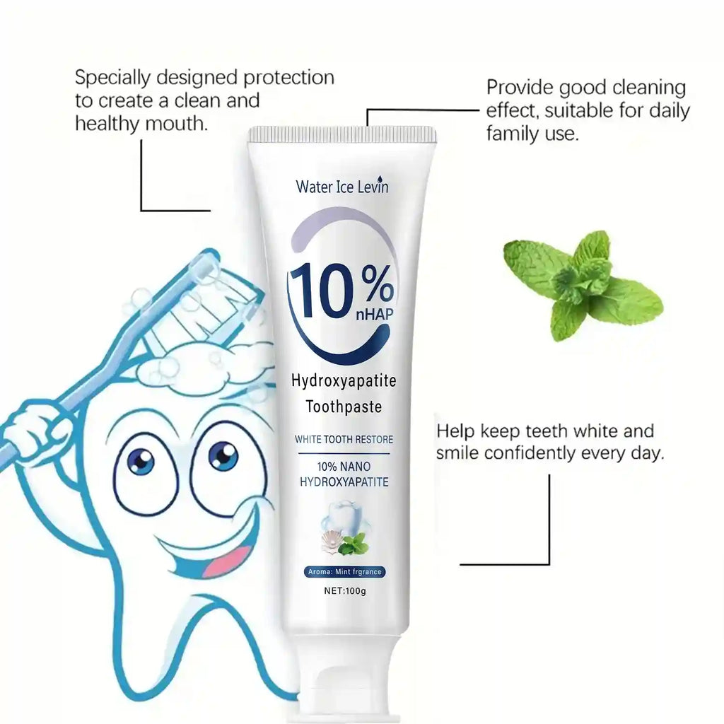 Tidesmit 10% Nano Hydroxyapatite Toothpaste for enamel repair and daily teeth whitening in 100g tube