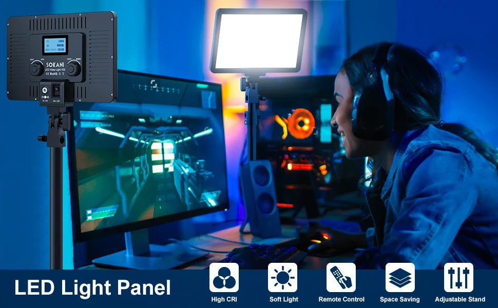 LED Video Light Panel | Adjustable Studio Fill Lamp for Creators Tidesmit