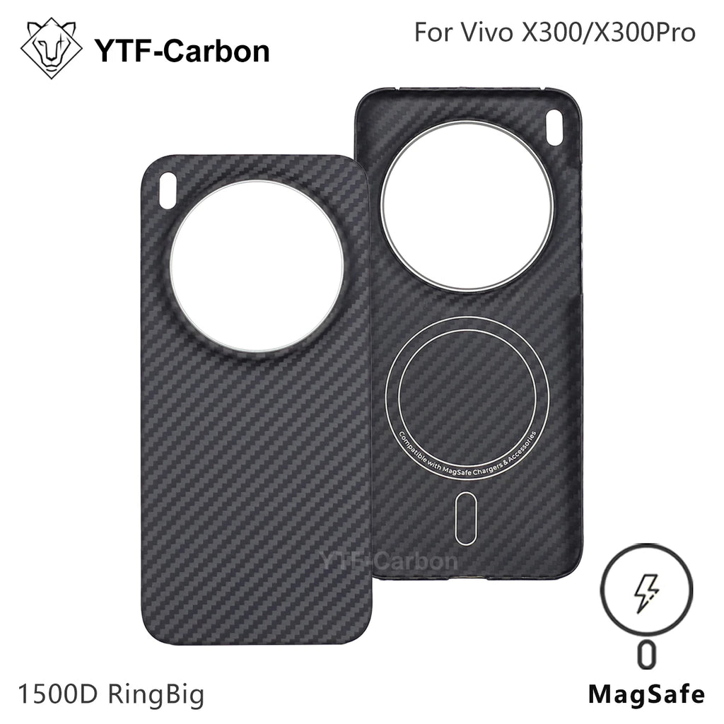 Vivo X300 Carbon Fiber Case | Slim Shock-Absorbing Cover 1500D RingBig M Carbon Fiber Tidesmit