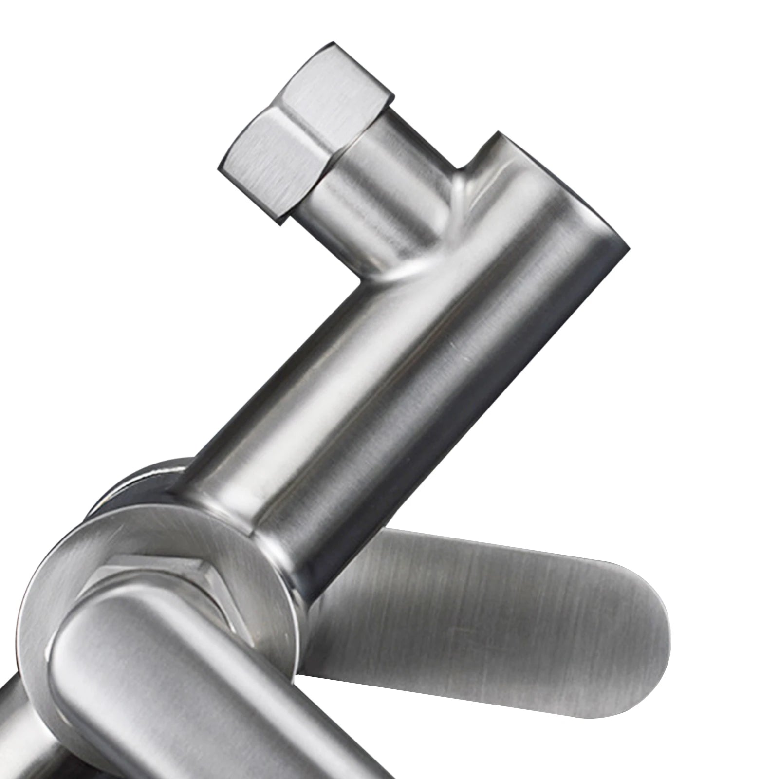Silver Wall-Mounted Stainless Steel Rotatable Kitchen Faucet 360° Single Handle Hot and Cold Water Faucet For Both Homes Etc